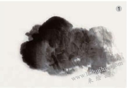 青绿山水画的山石着色方法之泼彩法01