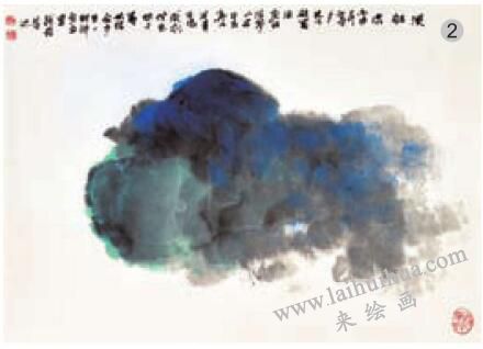 青绿山水画的山石着色方法之泼彩法02