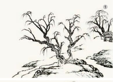 《柳岸酒邨（村）》的画法步骤01