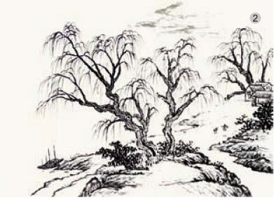《柳岸酒邨（村）》的画法步骤02