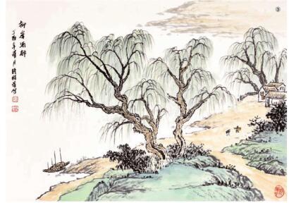 《柳岸酒邨（村）》的画法步骤03