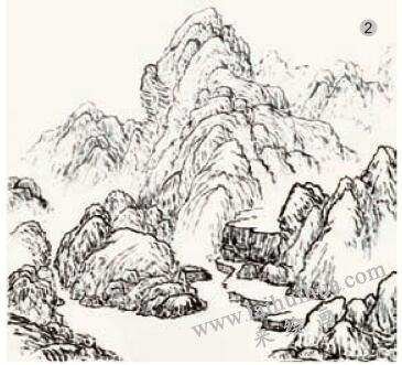 《春山翠峦》的画法步骤02