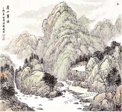 《春山翠峦》的画法步骤04