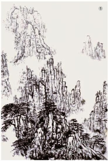 《黄山云烟》的画法步骤01