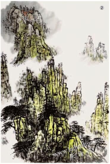 《黄山云烟》的画法步骤02