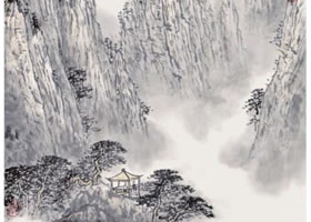 山水画《雨中黄山》的技法与解析