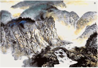 山水画《溪山秋韵》的画法步骤03
