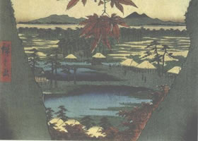 世界名画:《手儿名神庙的枫叶》