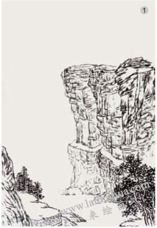 焦墨山水画的画法步骤一