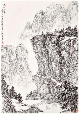 焦墨山水画的画法步骤三