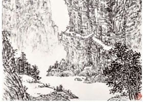 焦墨山水画的画法