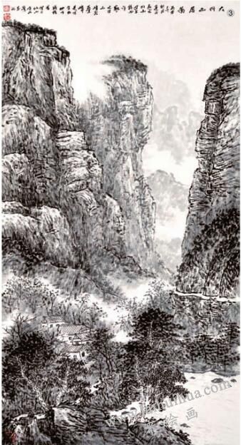 积墨山水画《太行山居图》画法步骤03