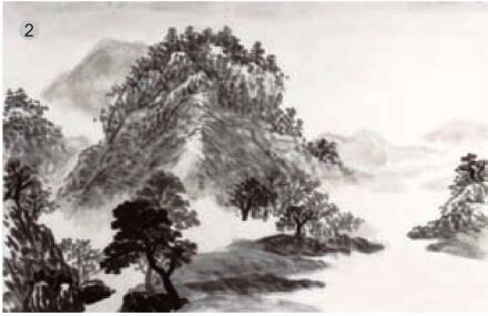 浓破淡法画法步骤02，破墨山水画的画法步骤