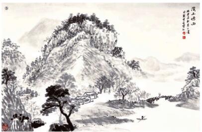 浓破淡法画法步骤03，破墨山水画的画法步骤