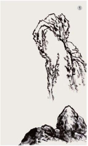 淡破浓法画法步骤01，破墨山水画的画法步骤