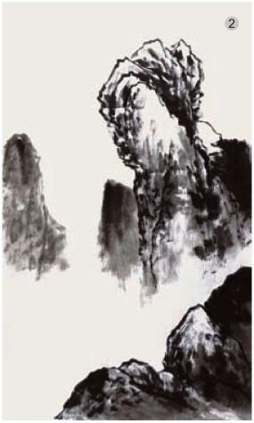 淡破浓法画法步骤02，破墨山水画的画法步骤