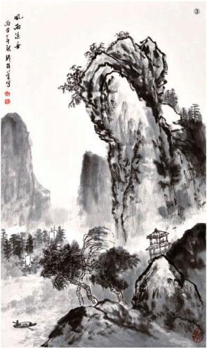 淡破浓法画法步骤03，破墨山水画的画法步骤