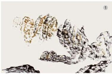 水墨相破法画法步骤01，破墨山水画的画法步骤