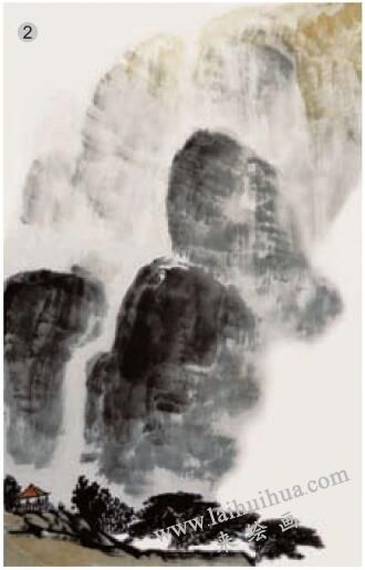 泼墨山水画的画法步骤二