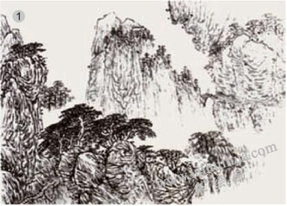 水墨赭石淡彩画法步骤01