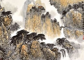 水墨赭石淡彩画法