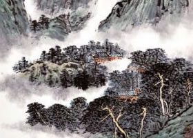 水墨赭绿重彩画法