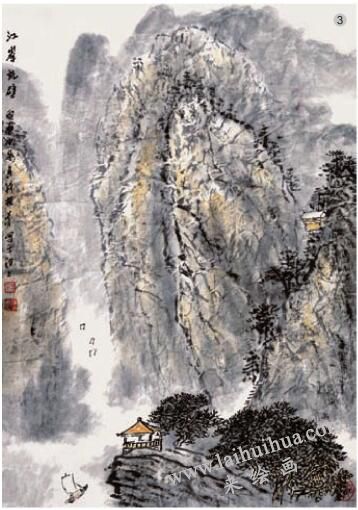 水墨山水画皱纸法技法步骤03