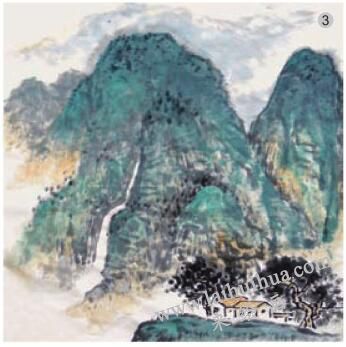水墨山水画印纸法技法步骤03