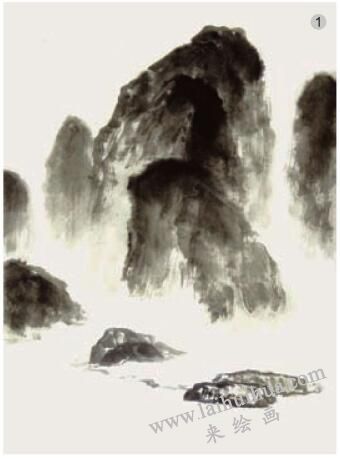 水墨山水画撒盐法技法步骤01