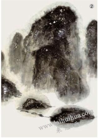 水墨山水画撒盐法技法步骤02