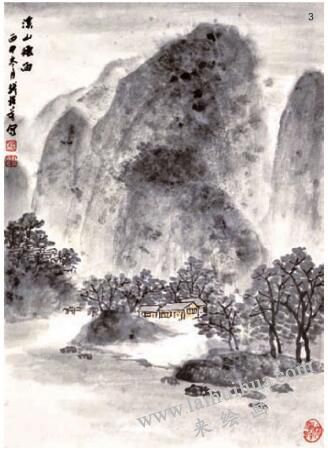 水墨山水画撒盐法技法步骤03
