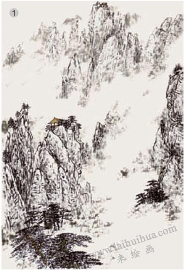 干画法画云步骤01