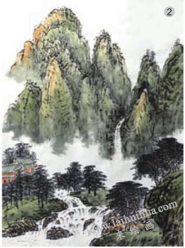 《雨后清泉》烘染法画法步骤02
