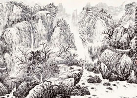 水墨山水画路径及栈道的画法