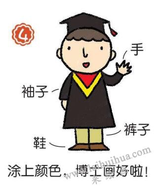 博士简笔画画法步骤04