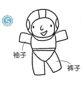 宇航员简笔画画法步骤05