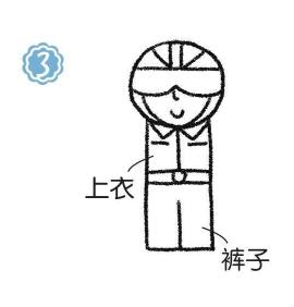 飞行员简笔画画法步骤03