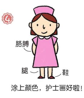 护士简笔画画法步骤04