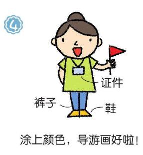 导游简笔画画法步骤04