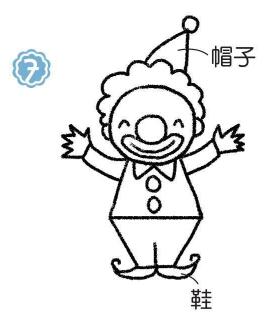 小丑简笔画画法步骤07