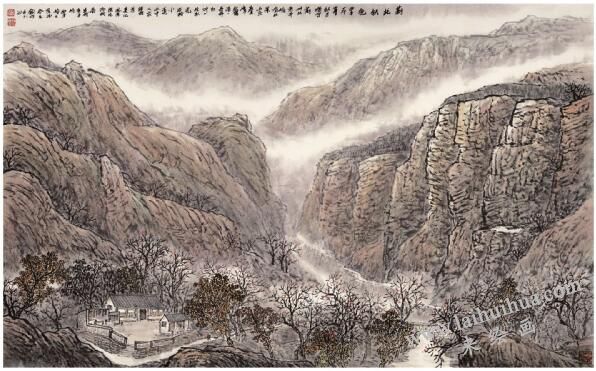 《蓟北秋色》山水画画法步骤06