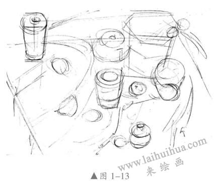 观察分析与构图，素描静物画的作画步骤01