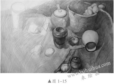 深入刻画，素描静物画的作画步骤03