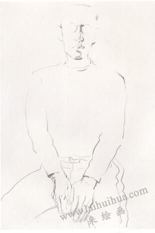 男青年像素描作画步骤01