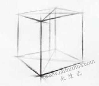 正方体的素描画法步骤04，几何形体素描训练