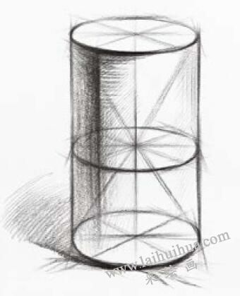 圆锥体的素描画法步骤04，几何形体素描训练