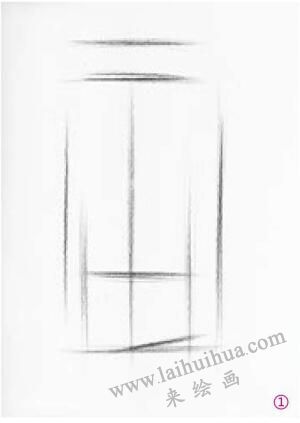 八棱柱的素描画法步骤01，几何形体素描训练