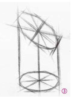 切面圆柱的素描画法03
