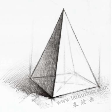四棱锥体的素描画法06