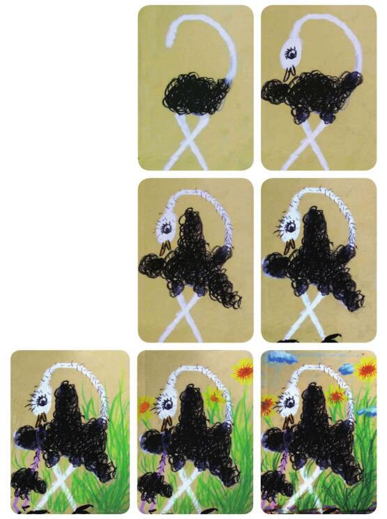 爱动的鸵鸟儿童画教学